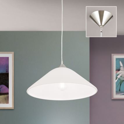 Candeeiro suspenso GRADO 1xE27/60W/230V diâmetro 40 cm cromado mate