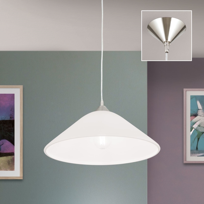 Candeeiro suspenso GRADO 1xE27/60W/230V diâmetro 40 cm cromado mate