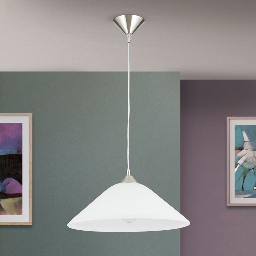Candeeiro suspenso GRADO 1xE27/60W/230V diâmetro 40 cm cromado mate