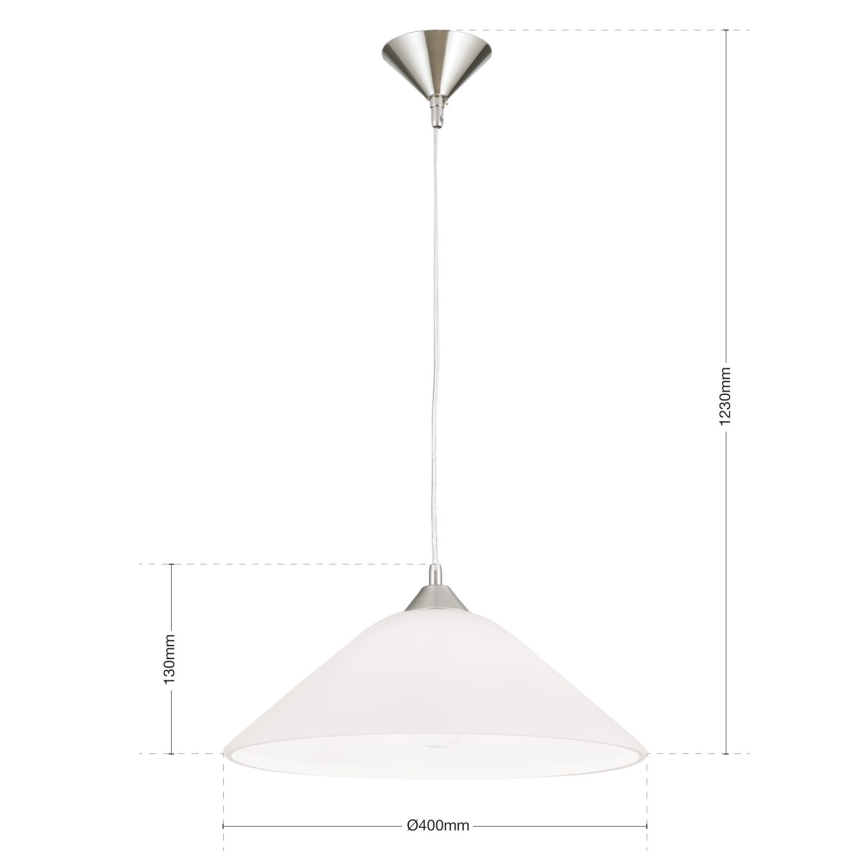 Candeeiro suspenso GRADO 1xE27/60W/230V diâmetro 40 cm cromado mate