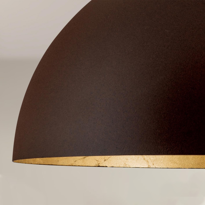 Candeeiro suspenso ELIANO 1xE27/60W/230V diâmetro 50 cm castanho/dourado