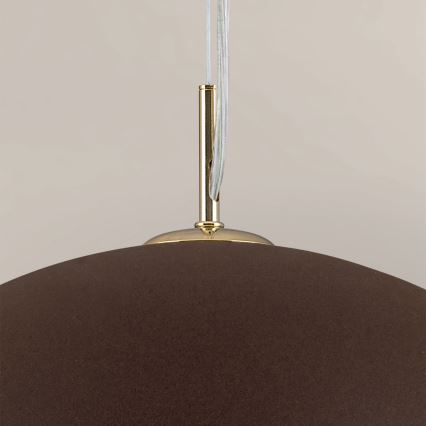 Candeeiro suspenso ELIANO 1xE27/60W/230V diâmetro 50 cm castanho/dourado