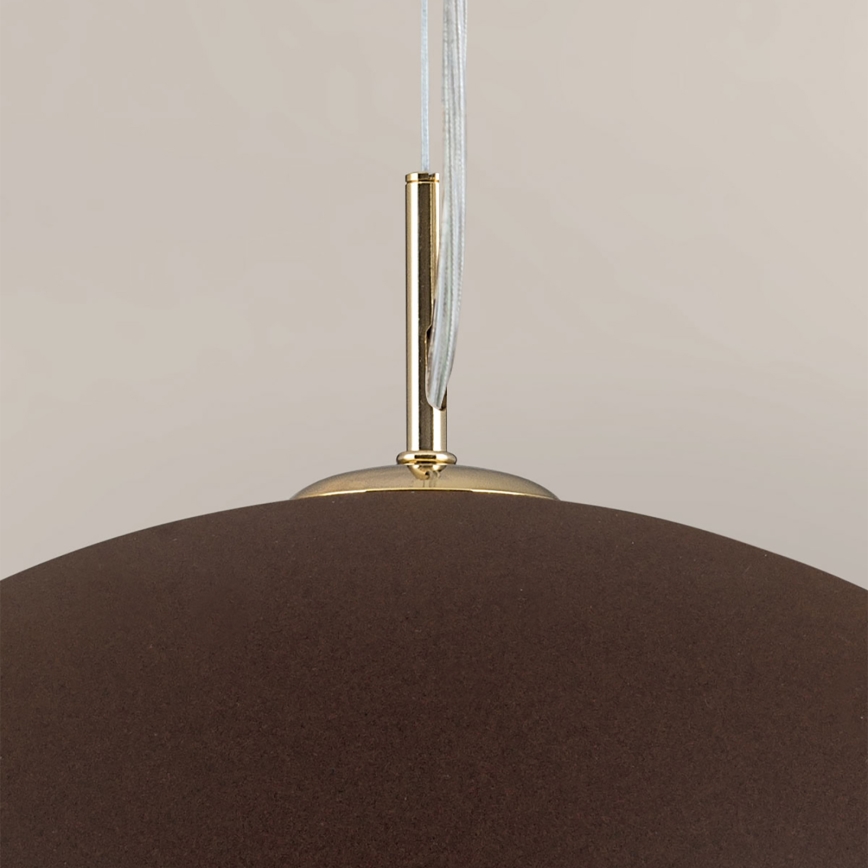 Candeeiro suspenso ELIANO 1xE27/60W/230V diâmetro 50 cm castanho/dourado