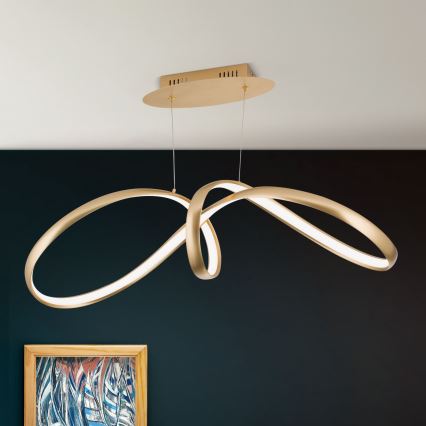 Candeeiro suspenso LED com regulação CIRCUS LED/36W/230V dourado
