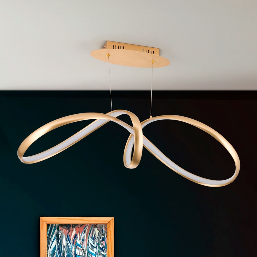 Candeeiro suspenso LED com regulação CIRCUS LED/36W/230V dourado