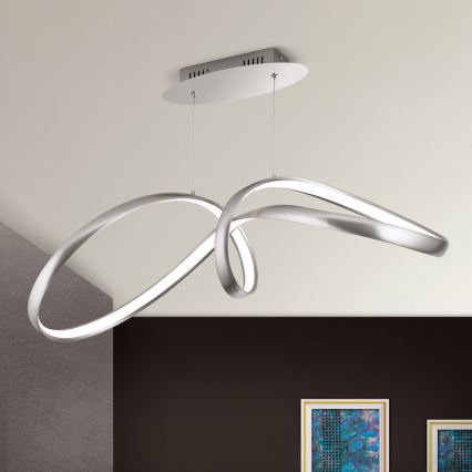 Candeeiro suspenso LED com regulação CIRCUS LED/36W/230V prateado