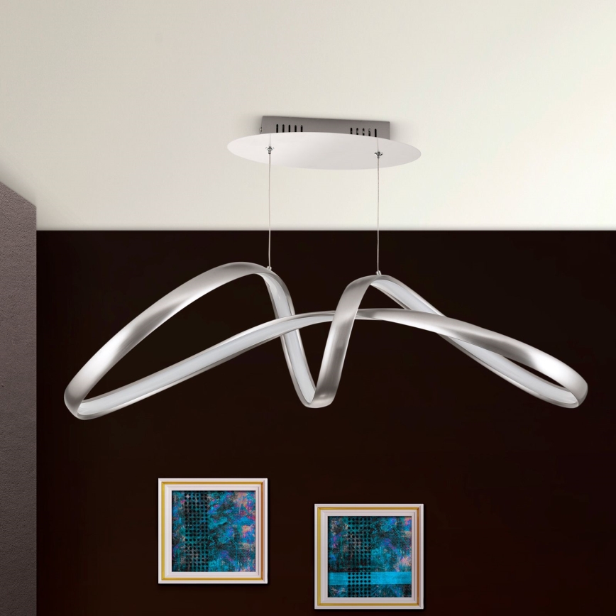 Candeeiro suspenso LED com regulação CIRCUS LED/36W/230V prateado