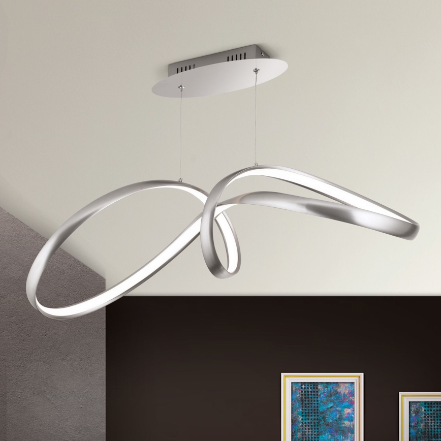 Lustre LED regulável em cabo CIRCUS LED/36W/230V prata
