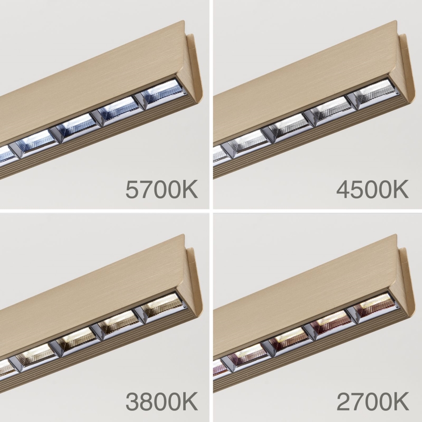 Candeeiro suspenso LED com regulação TARA LED/44W/230V 2700/3800/4500/5700K dourado