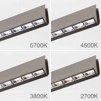 Candeeiro suspenso LED com regulação TARA LED/44W/230V 2700/3800/4500/5700K cromado mate