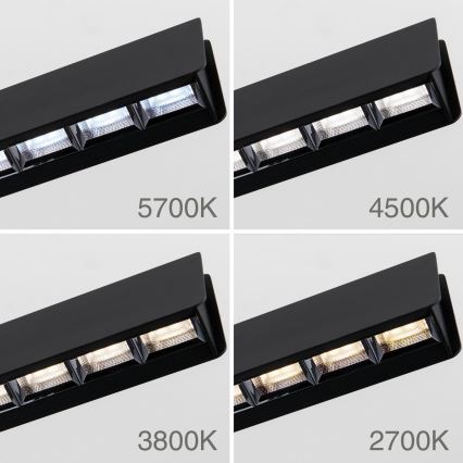 Candeeiro suspenso LED com regulação TARA LED/44W/230V 2700/3800/4500/5700K preto