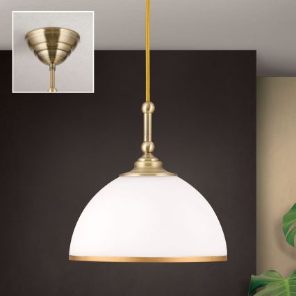 Candeeiro suspenso OLD LAMP 1xE27/40W/230V branco/latão