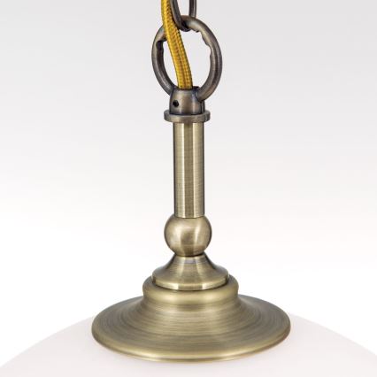 Candeeiro suspenso OLD LAMP 1xE27/40W/230V diâmetro 30 cm branco/latão