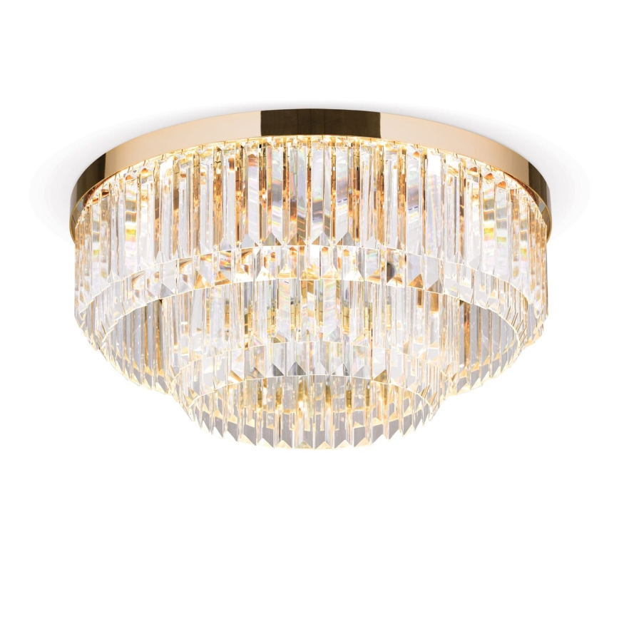 LED Iluminação de teto de cristal com regulação PRISM LED/80W/230V diâmetro 55 cm 24K dourado