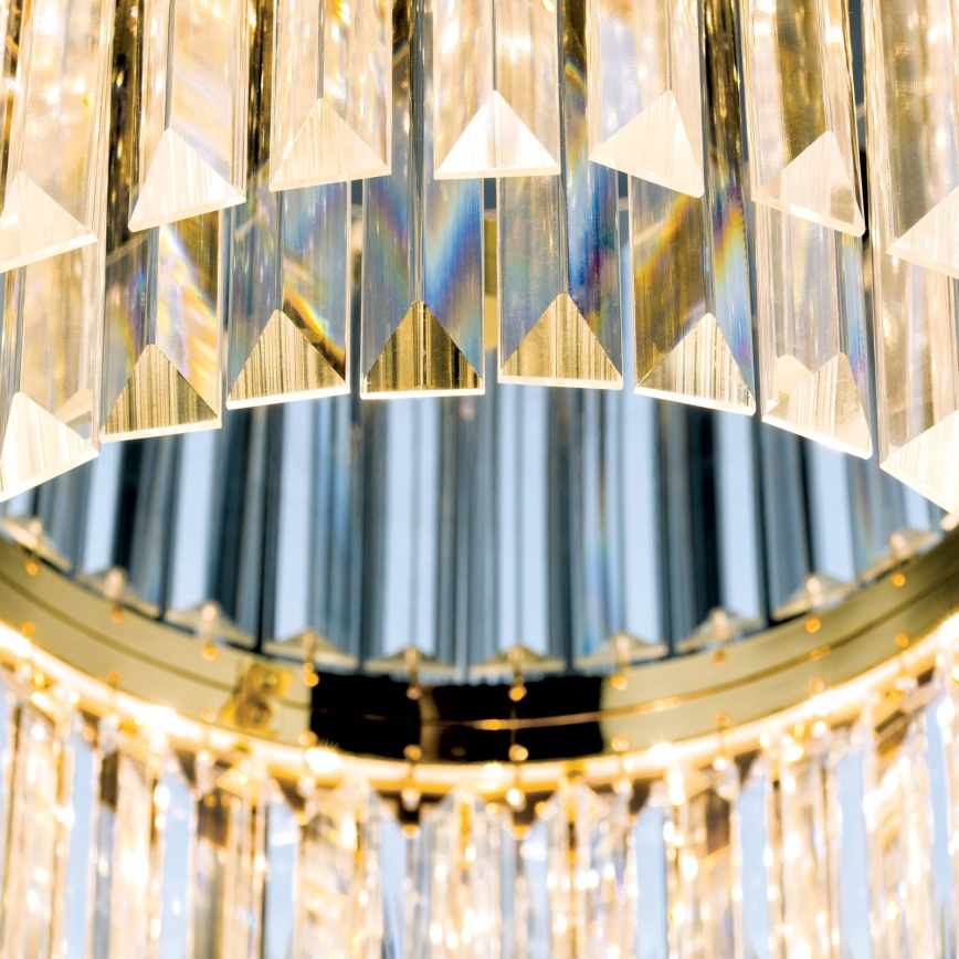 LED Iluminação de teto de cristal com regulação PRISM LED/80W/230V diâmetro 55 cm 24K dourado