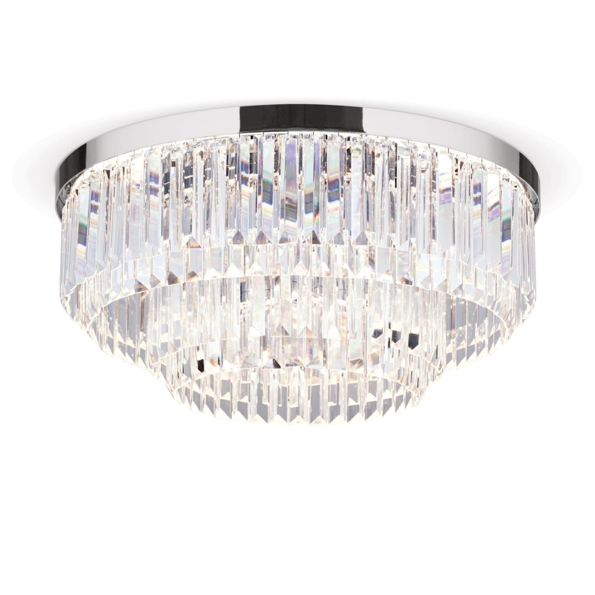 LED Iluminação de teto de cristal com regulação PRISM LED/80W/230V diâmetro 55 cm cromado brilhante