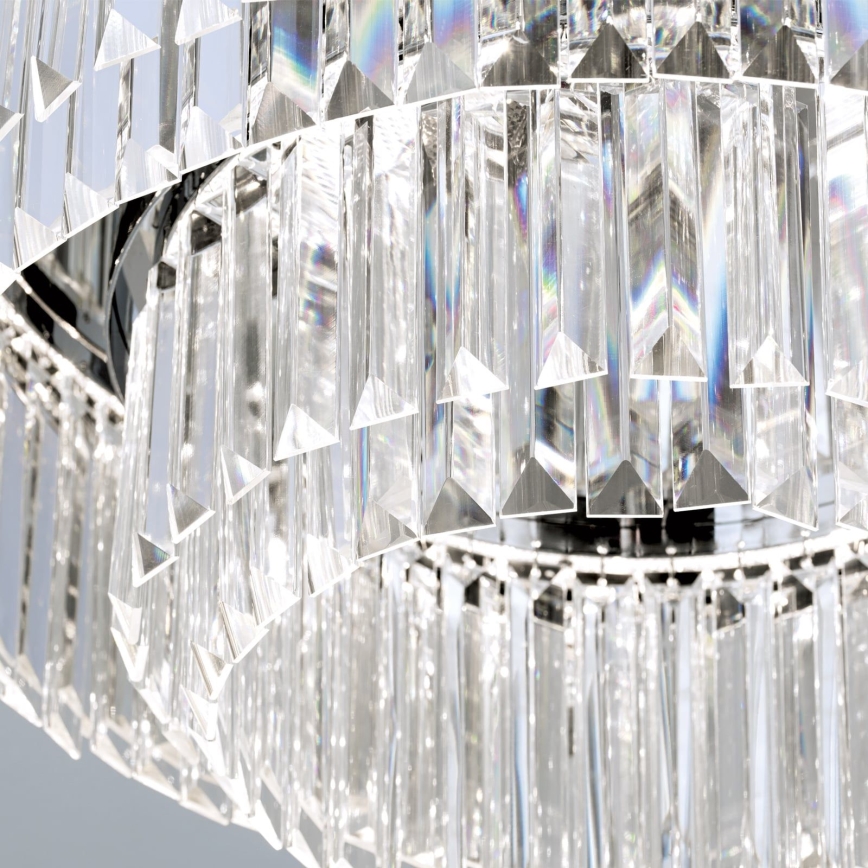 LED Iluminação de teto de cristal com regulação PRISM LED/80W/230V diâmetro 55 cm cromado brilhante