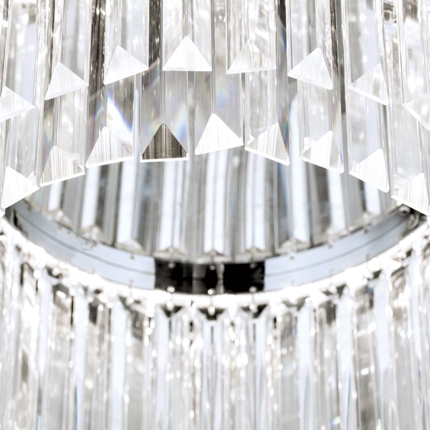 LED Iluminação de teto de cristal com regulação PRISM LED/80W/230V diâmetro 55 cm cromado brilhante