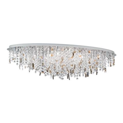 Iluminação de teto de cristal CRYSTALRIVER 21xG9/40W/230V cromado brilhante