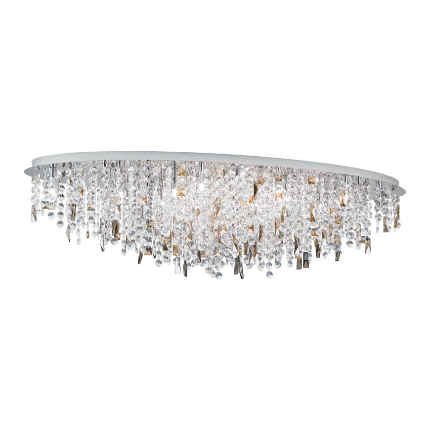 Iluminação de teto de cristal CRYSTALRIVER 21xG9/40W/230V cromado brilhante