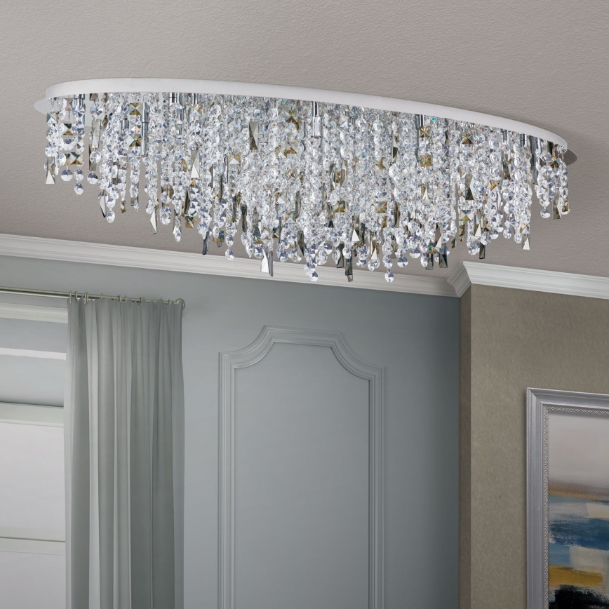 Iluminação de teto de cristal CRYSTALRIVER 21xG9/40W/230V cromado brilhante
