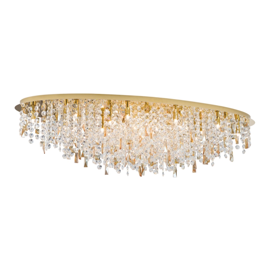 Iluminação de teto de cristal CRYSTALRIVER 21xG9/40W/230V dourado