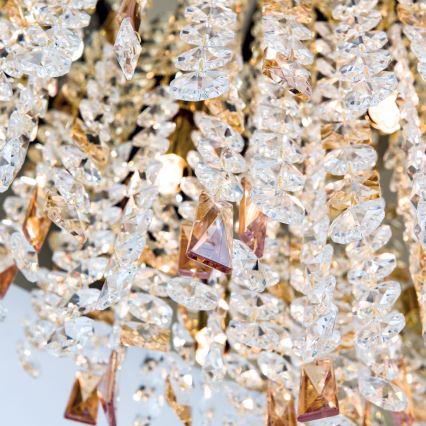 Iluminação de teto de cristal CRYSTALRIVER 21xG9/40W/230V dourado