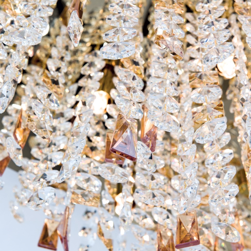 Iluminação de teto de cristal CRYSTALRIVER 21xG9/40W/230V dourado