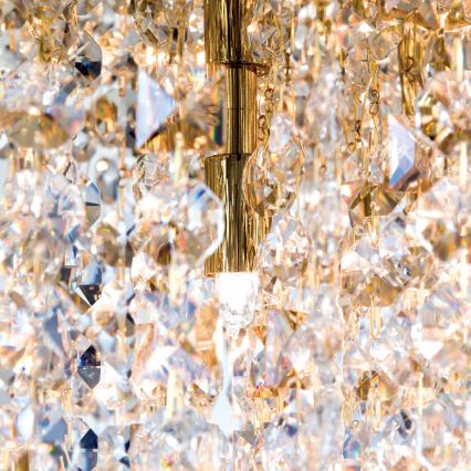 Iluminação de teto de cristal CRYSTALRIVER 21xG9/40W/230V dourado