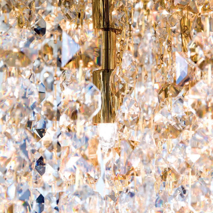 Iluminação de teto de cristal CRYSTALRIVER 21xG9/40W/230V dourado