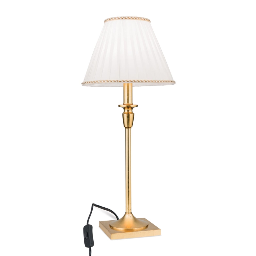 Candeeiro de mesa FONSA 1xE27/60W/230V 61 cm branco/dourado
