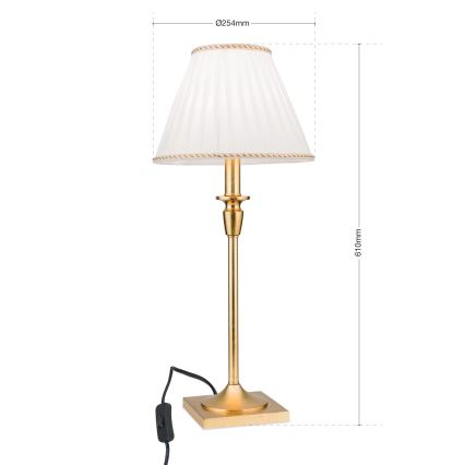 Candeeiro de mesa FONSA 1xE27/60W/230V 61 cm branco/dourado