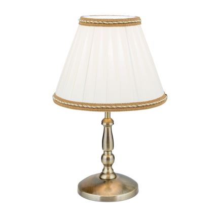 Candeeiro de mesa TONIA 1xE27/60W/230V diâmetro 25 cm branco/bronze