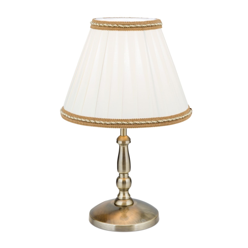 Candeeiro de mesa TONIA 1xE27/60W/230V diâmetro 25 cm branco/bronze