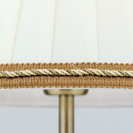 Candeeiro de mesa TONIA 1xE27/60W/230V diâmetro 25 cm branco/bronze