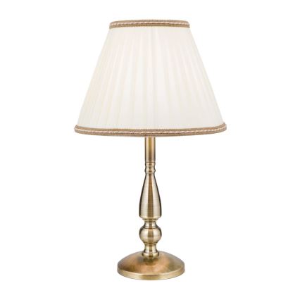 Candeeiro de mesa TONIA 1xE27/60W/230V diâmetro 30 cm branco/bronze