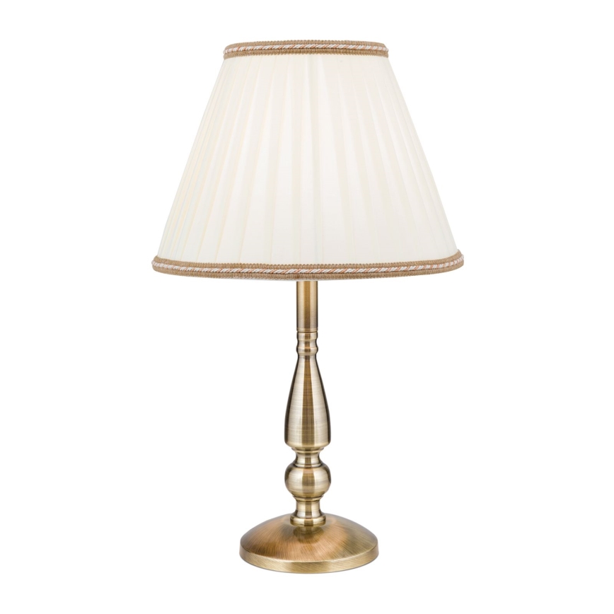 Candeeiro de mesa TONIA 1xE27/60W/230V diâmetro 30 cm branco/bronze