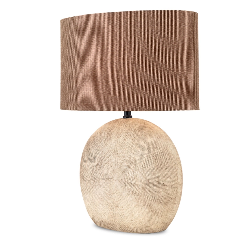 Candeeiro de mesa ETHNO 1xE27/60W/230V cerâmica castanho/bege