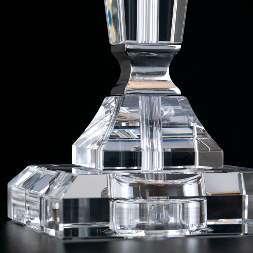 Candeeiro de mesa de cristal VERONIQUE 1xE27/60W/230V branco/transparente