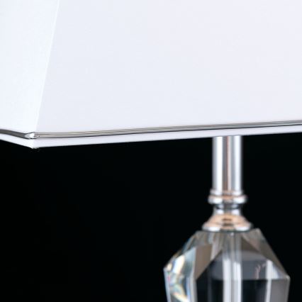 Candeeiro de mesa em cristal VERONIQUE 1xE27/60W/230V branco/cromado