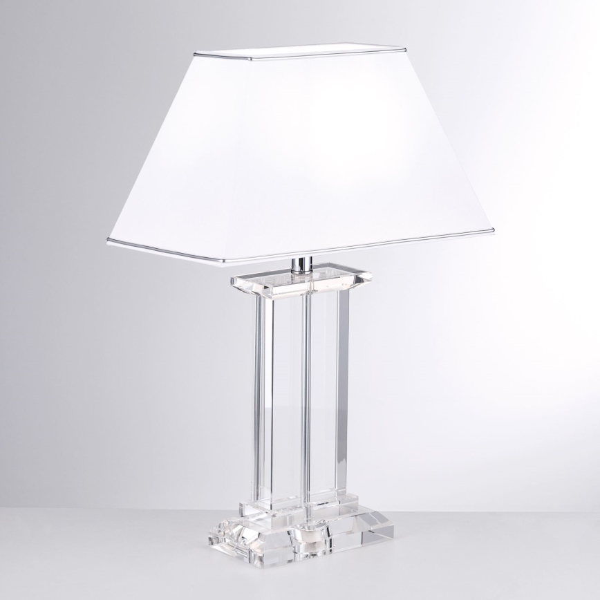 Candeeiro de mesa em cristal VERONIQUE 1xE27/60W/230V branco/cromado