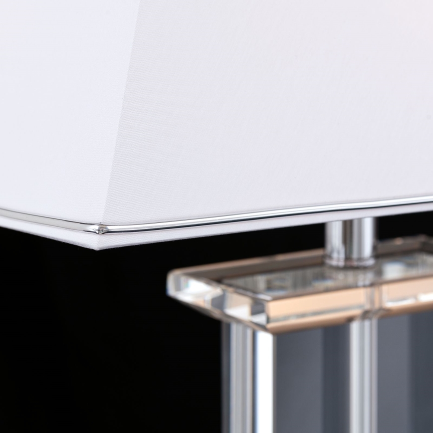 Candeeiro de mesa em cristal VERONIQUE 1xE27/60W/230V branco/cromado