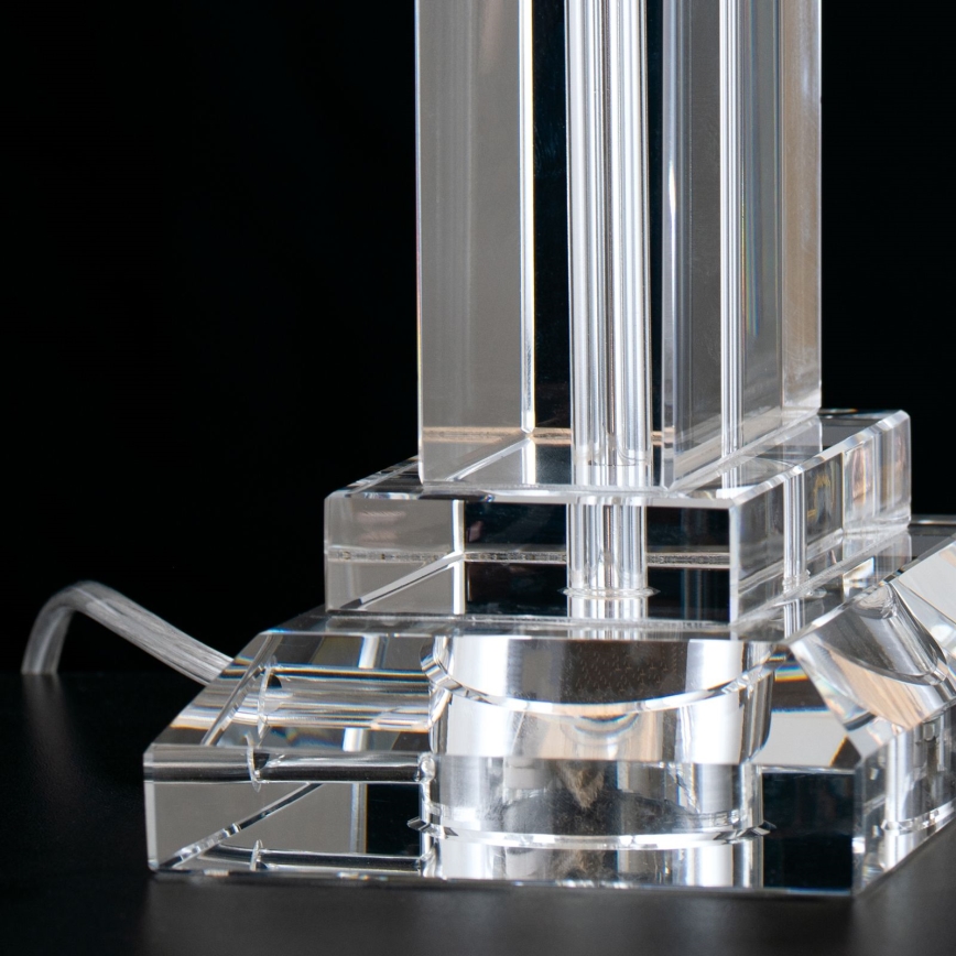 Candeeiro de mesa em cristal VERONIQUE 1xE27/60W/230V branco/cromado
