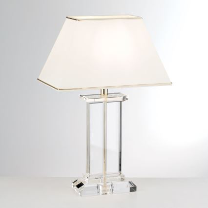 Candeeiro de mesa em cristal VERONIQUE 1xE27/60W/230V creme/dourado