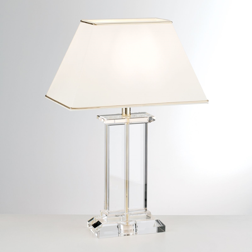 Candeeiro de mesa em cristal VERONIQUE 1xE27/60W/230V creme/dourado