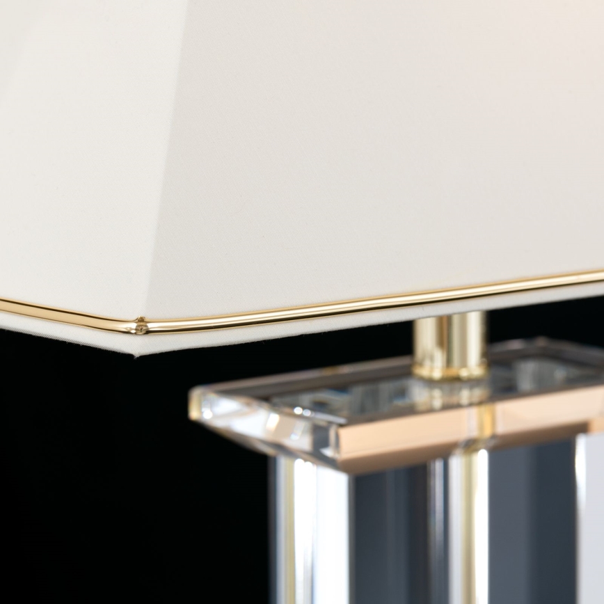 Candeeiro de mesa em cristal VERONIQUE 1xE27/60W/230V creme/dourado