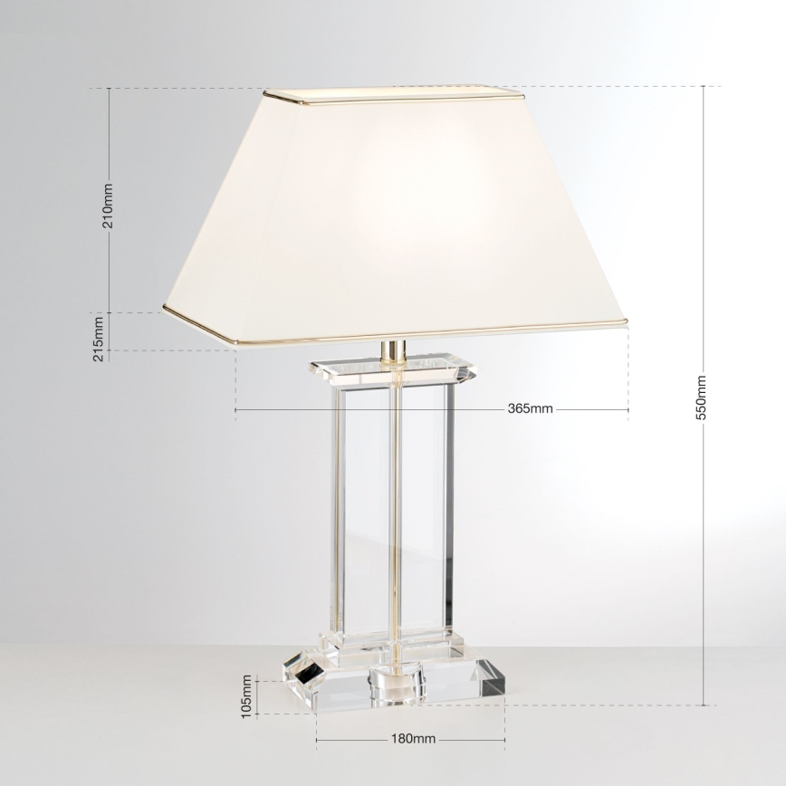Candeeiro de mesa em cristal VERONIQUE 1xE27/60W/230V creme/dourado