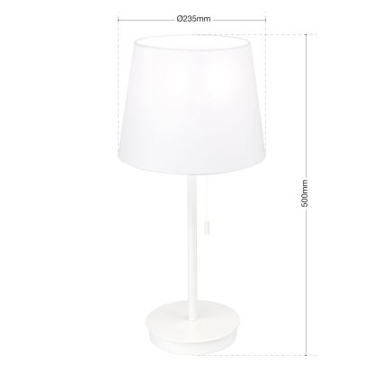 Candeeiro de mesa com porta USB LUDWIG 1xE27/40W/230V 50 cm branco