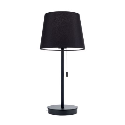 Candeeiro de mesa com porta USB LUDWIG 1xE27/40W/230V 50 cm preto