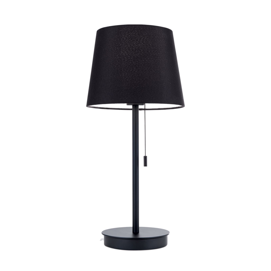 Candeeiro de mesa com porta USB LUDWIG 1xE27/40W/230V 50 cm preto